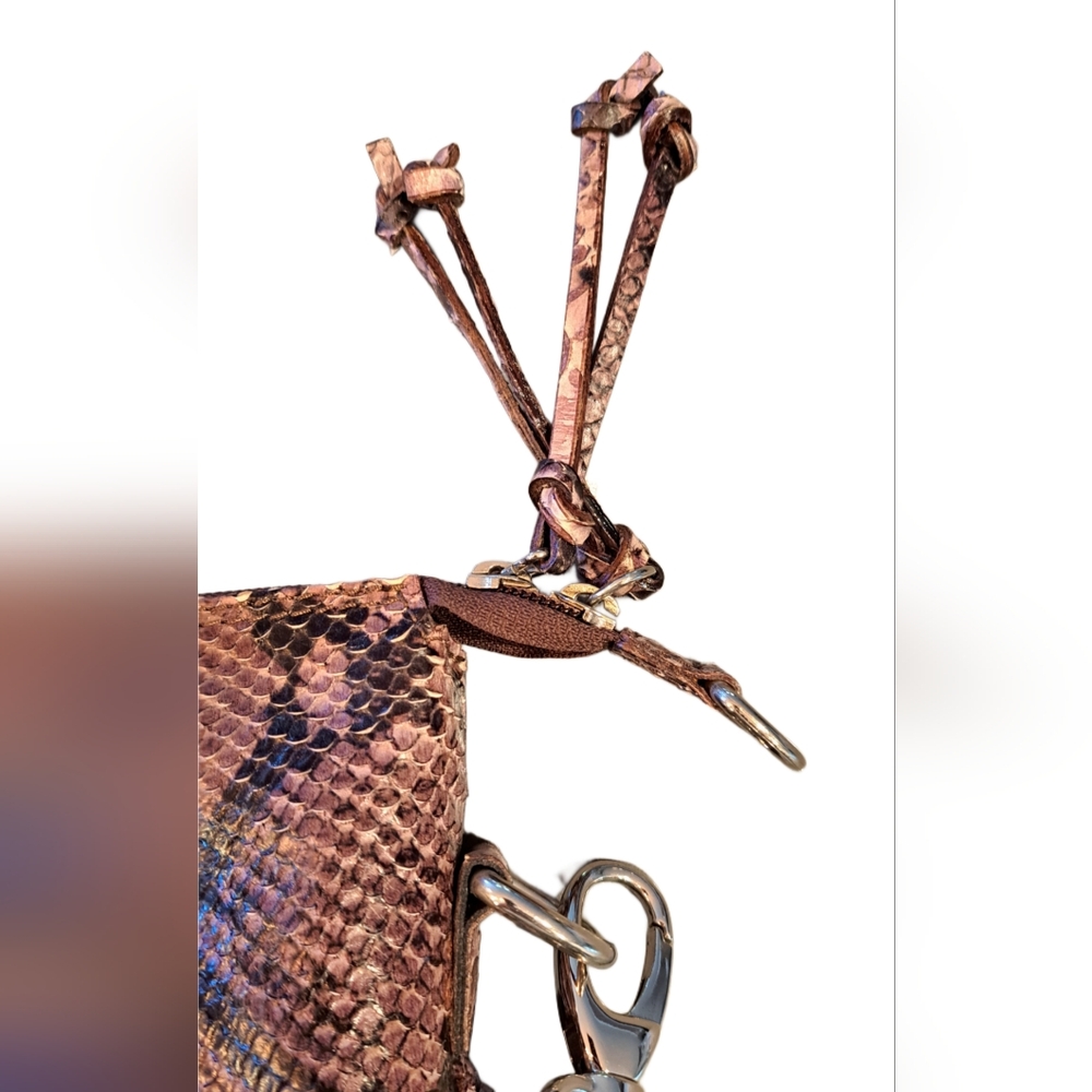 Cavalcanti Leather Python Print Bag - image 7